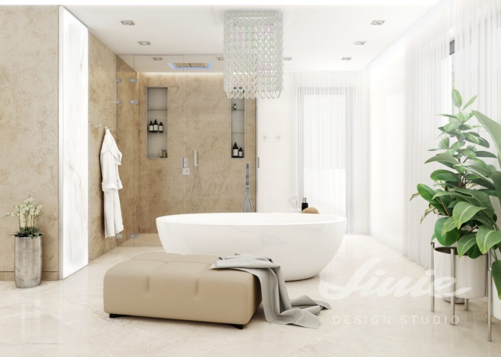 Moderní koupelna provedena v luxusním stylu