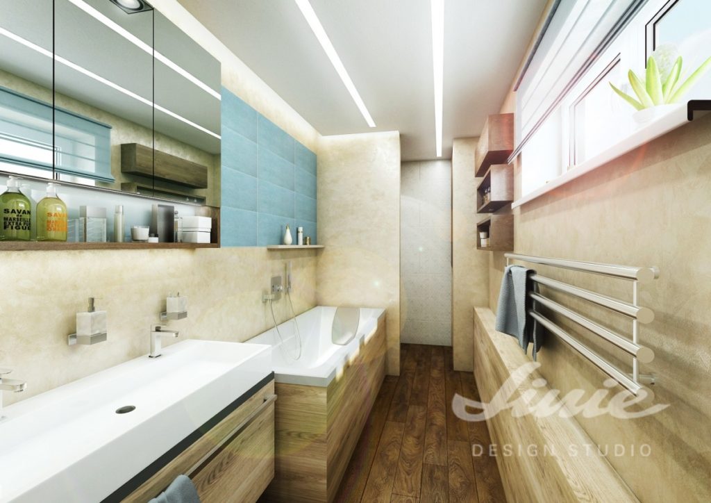 Moderní koupelna zařízena s přírodními prvky