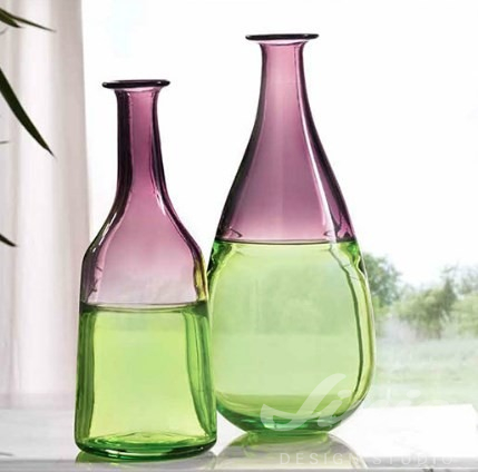 designové skleněné vázy barevné zelené fialové