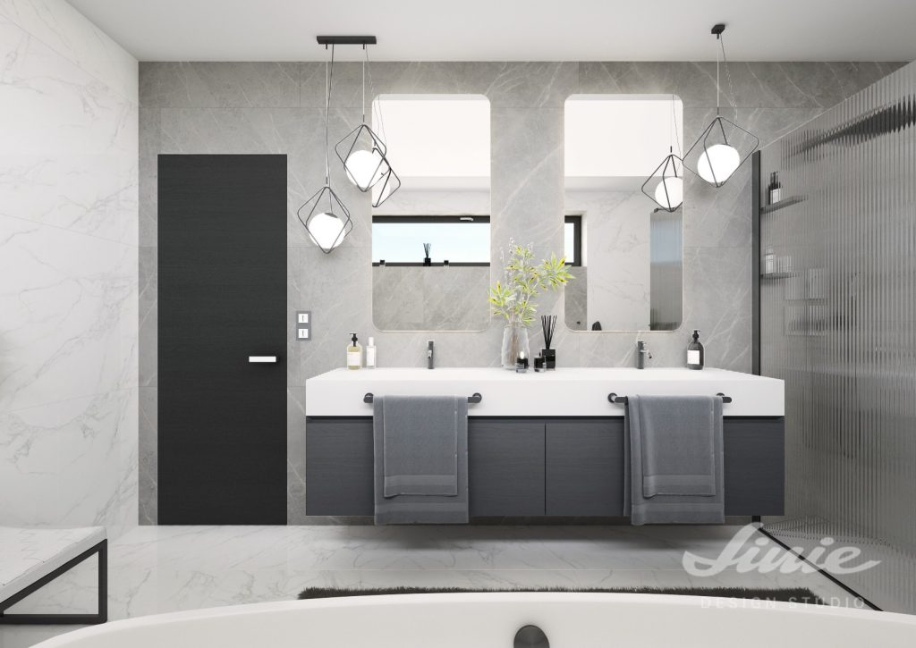 Inspirace koupelna v šedých odstínech
